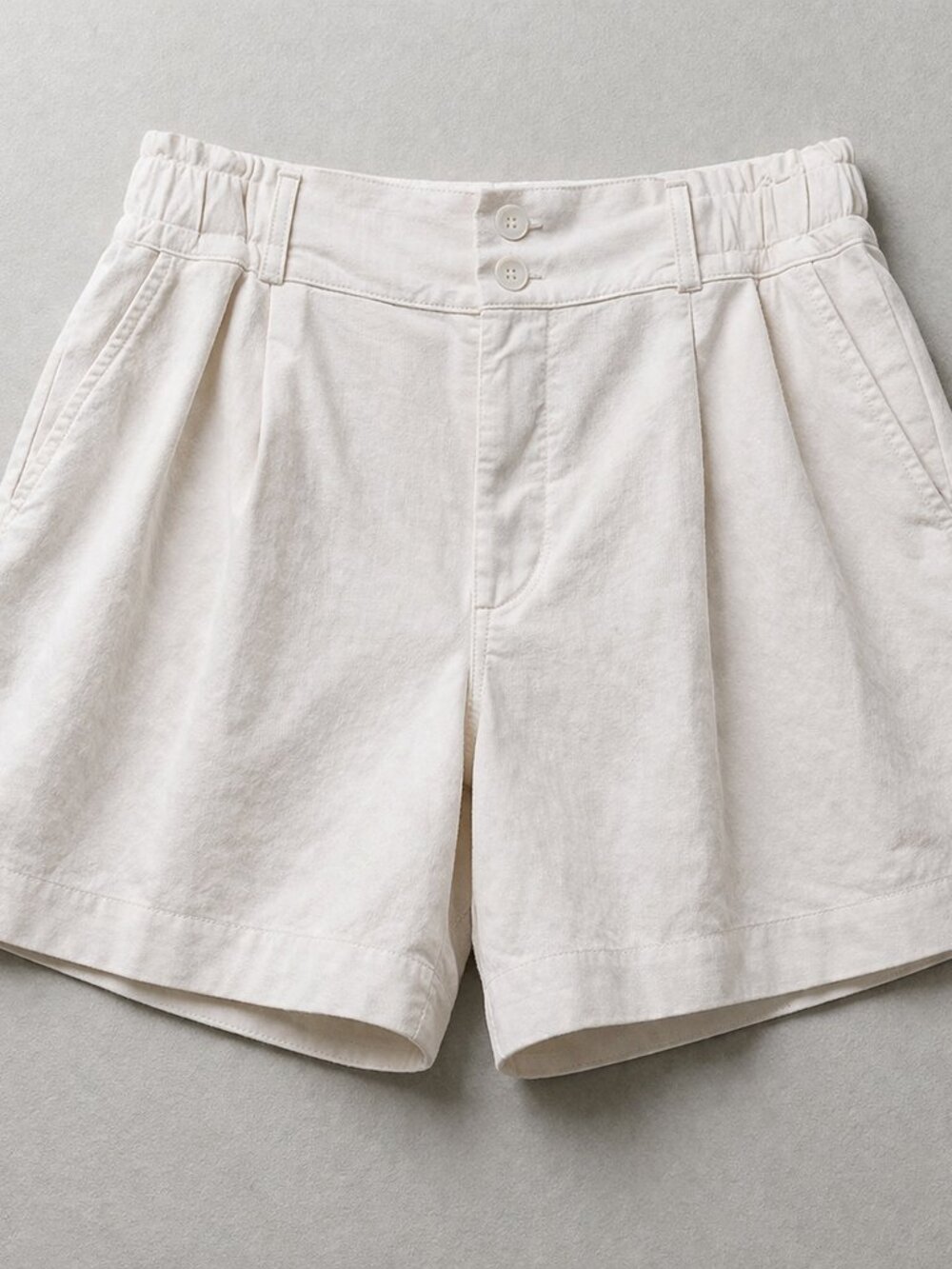 Simply Vera Vera Wang White Paperbag Waist Shorts Linen Blend Size L